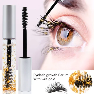OEM Cosmetic Manufacturer Eyelashes Enlargement Essence Serum Coating Eyelash Growth Serum Lash Serum with 24K Gold