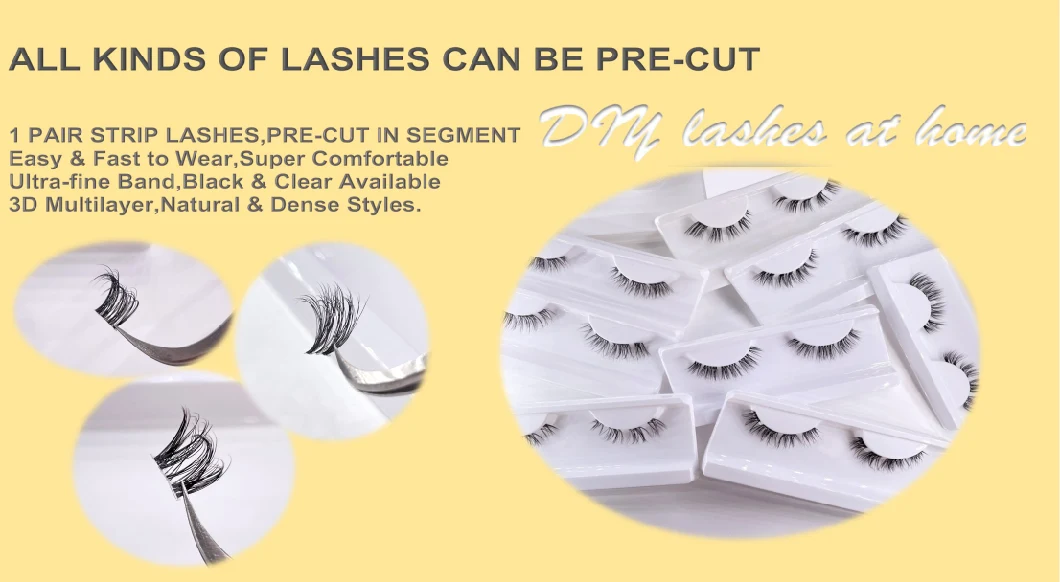 Self Grafting DIY Eyelash Extensions Pre Mapped Lashes Wide Cluster Segment Strip Lashes Faux Mink Vegan Pre Cut Lashes