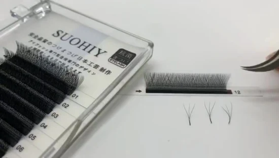 12m Length Individual False Mink Eyelashes Y Yy W Clover Lash Extensions 0.07mm